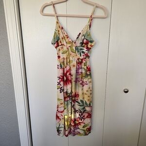 Ocean Blue Tropical Day Dress With Adjustable Straps